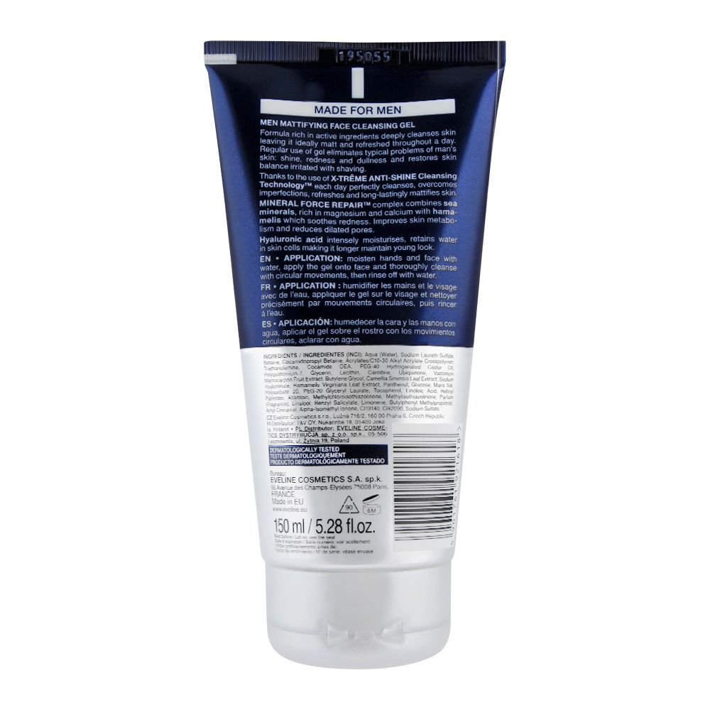 EVELINE Men X-treme Mattifying Face wash cleansing  Gel 6 in 1 150ML