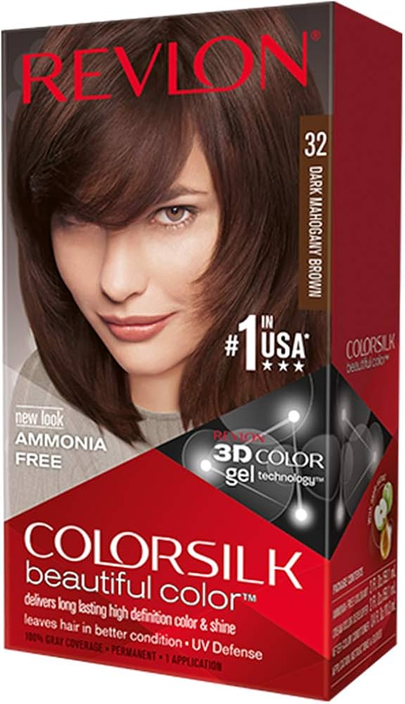 Revlon Colorsilk Hair Color, Dark Mahogany Brown, 32