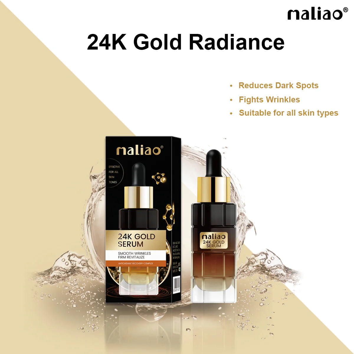 Maliao 24K Gold Serum – Smoothes Wrinkles Revitalizes