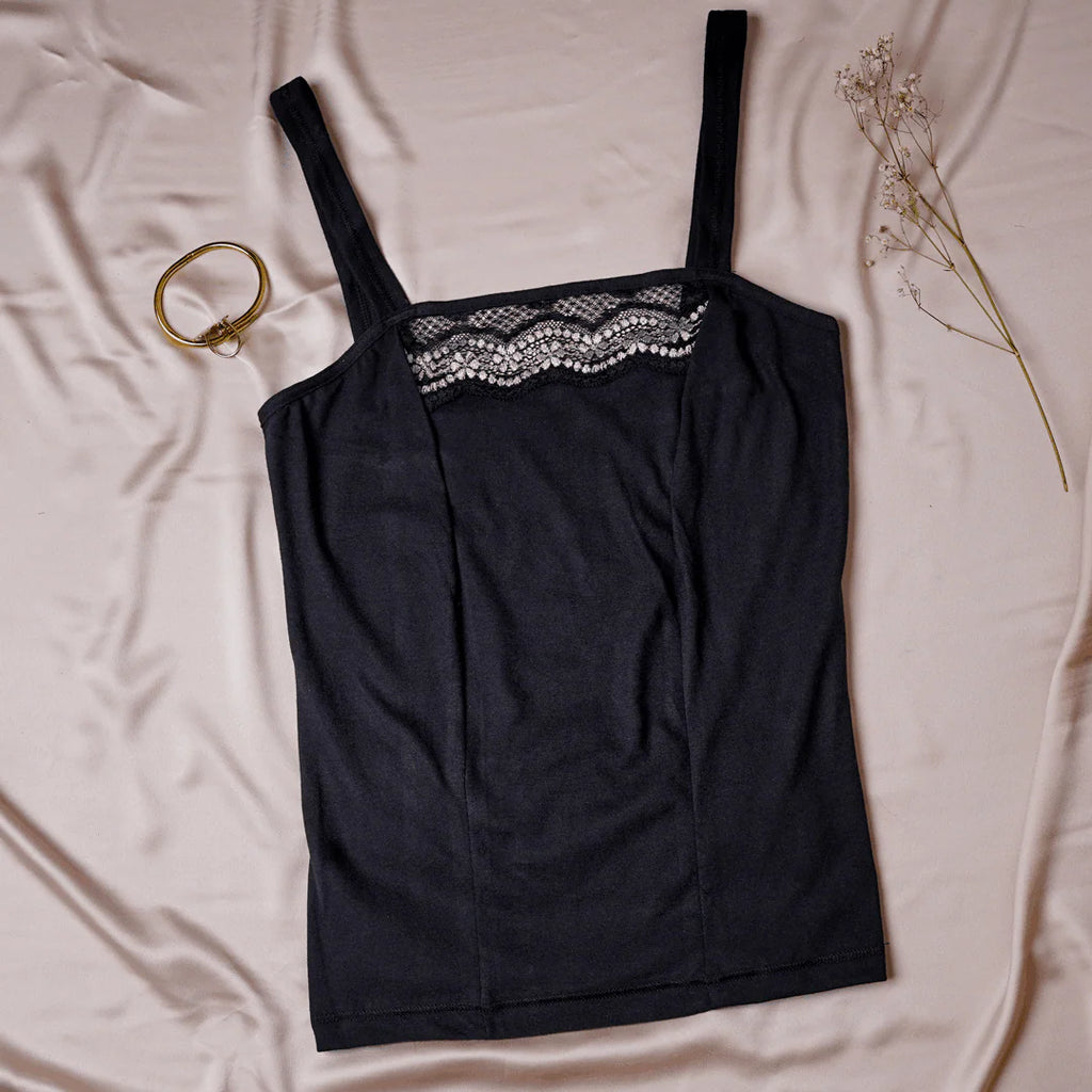 Camisole 002 Top For Women, Girls (Black, Skin, White)