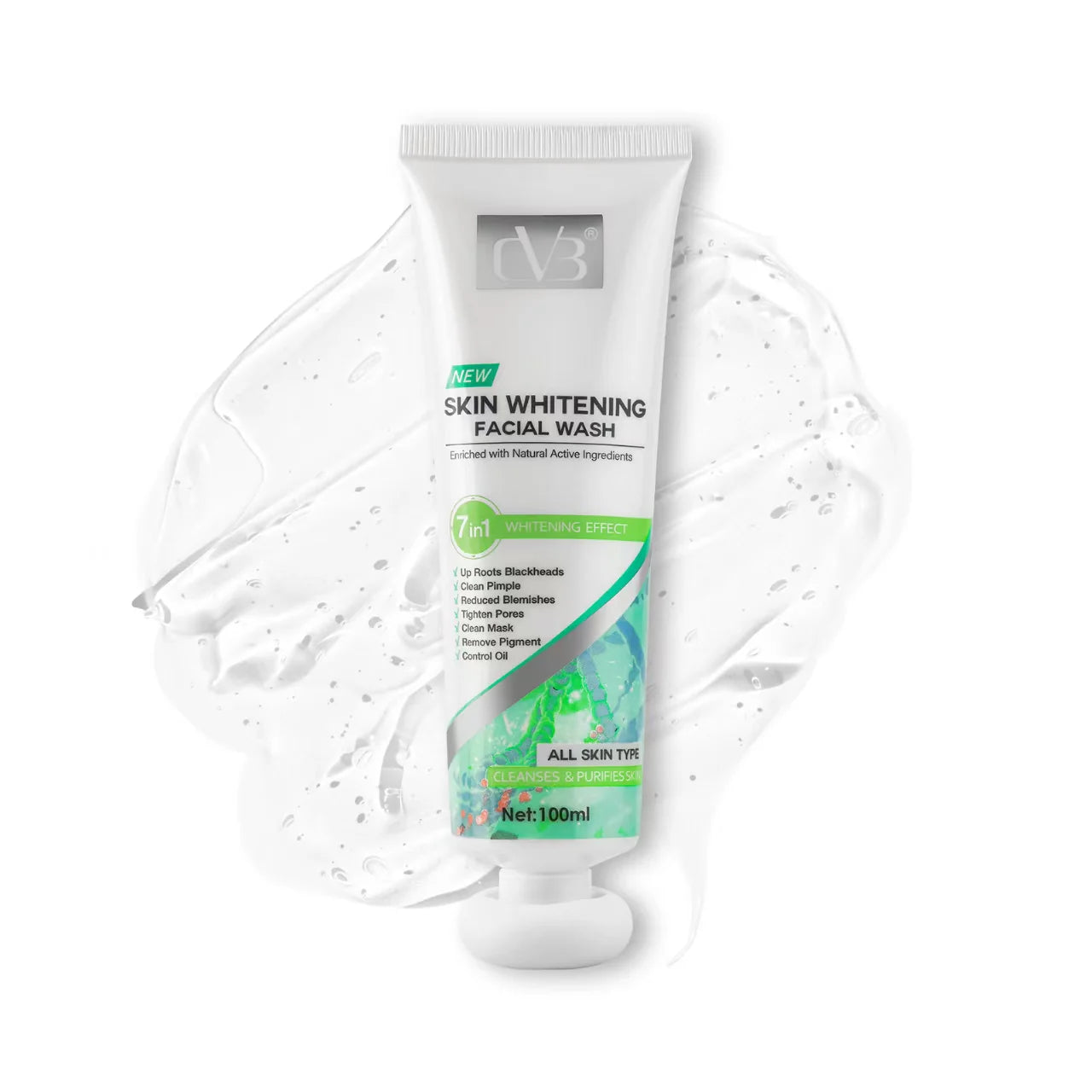 CVB | 7-in-1 Skin Whitening Facial Wash | Brightening - Deep Clean - Anti-Acne - Oil Control | 100ml